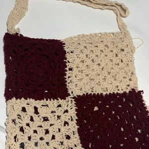 Granny square handmade crochet tote bag